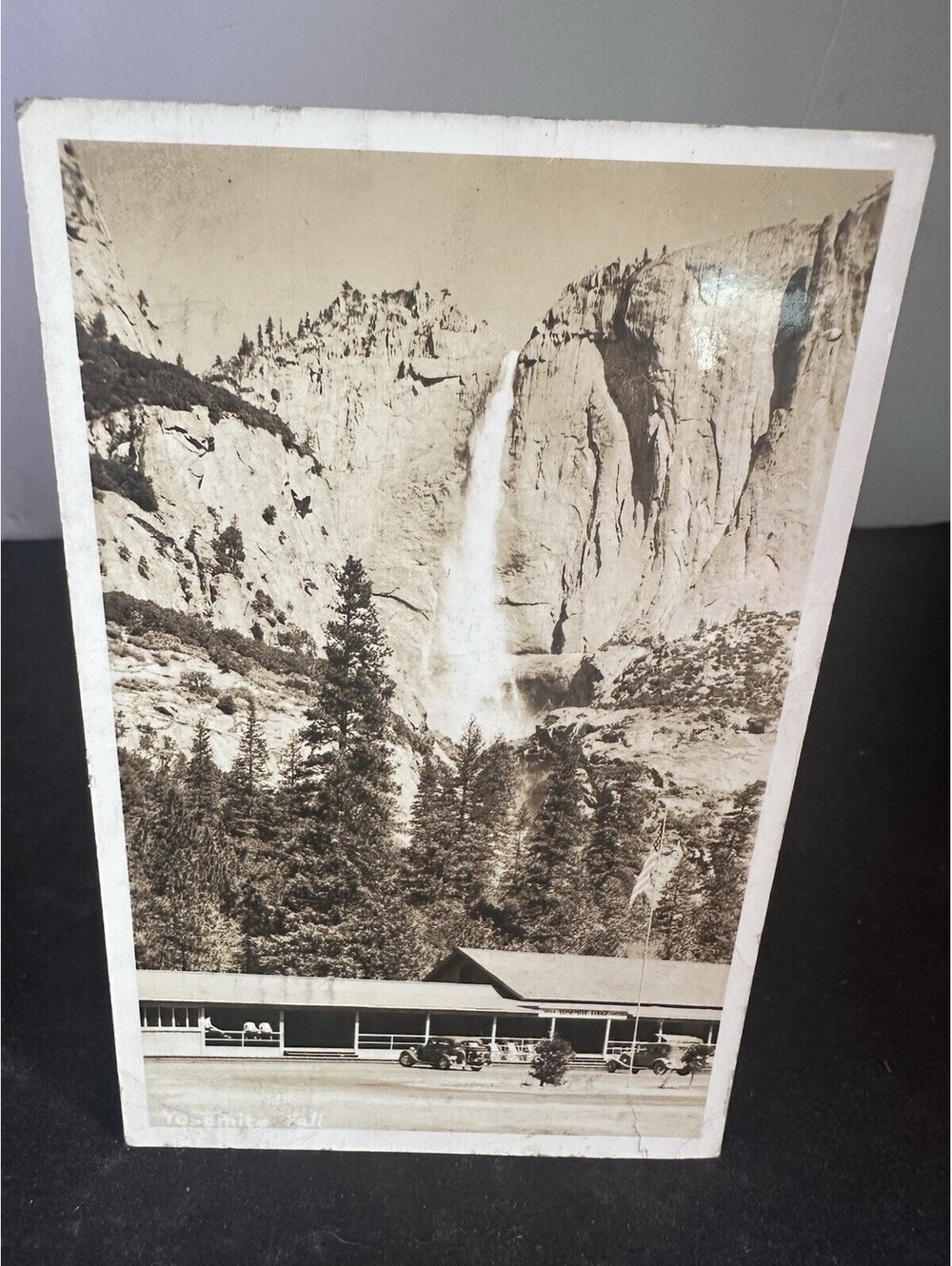 1940 Yosemite Falls National Park California RPPC Postcard 1c Washington Stamp